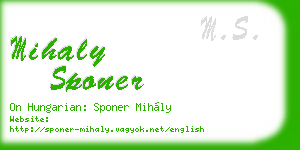 mihaly sponer business card